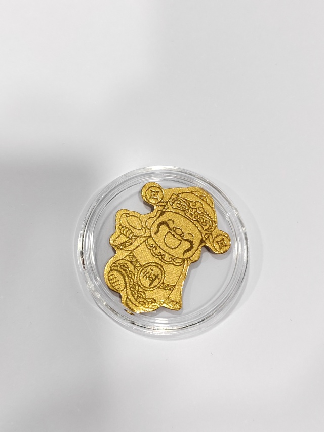 含金工艺品含金手机贴财神新年送礼