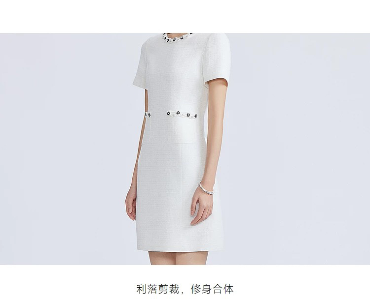 闪闪兒 少量高级牛货 夏新款收腰显瘦设计感连衣裙9148