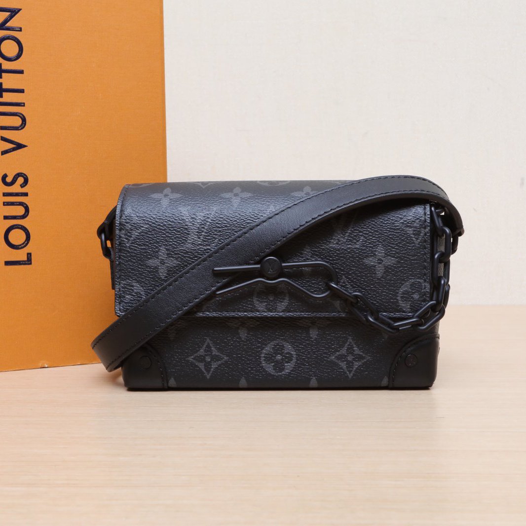 99新 LouisVuitton/路易威登 小花柳 Steamer 盒子包 黑色芯片 