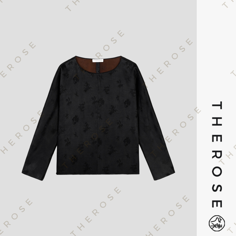 之柔【梅兰竹菊 上衣】莨绸系列中式古典传统香云纱国风提花长袖女