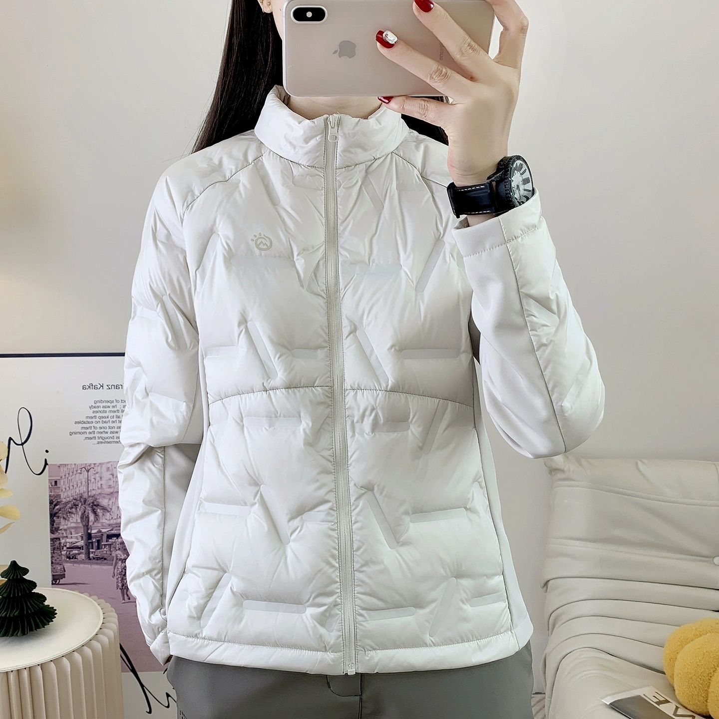 探拓轻便保暖羽绒服女立领防寒保暖外套秋冬户外运动内胆休闲上衣