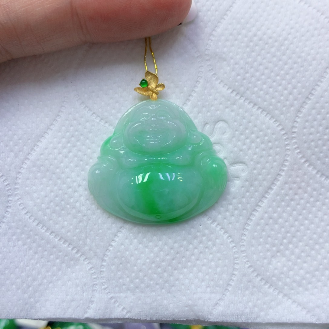 颈饰18K金镶嵌翡翠翡翠