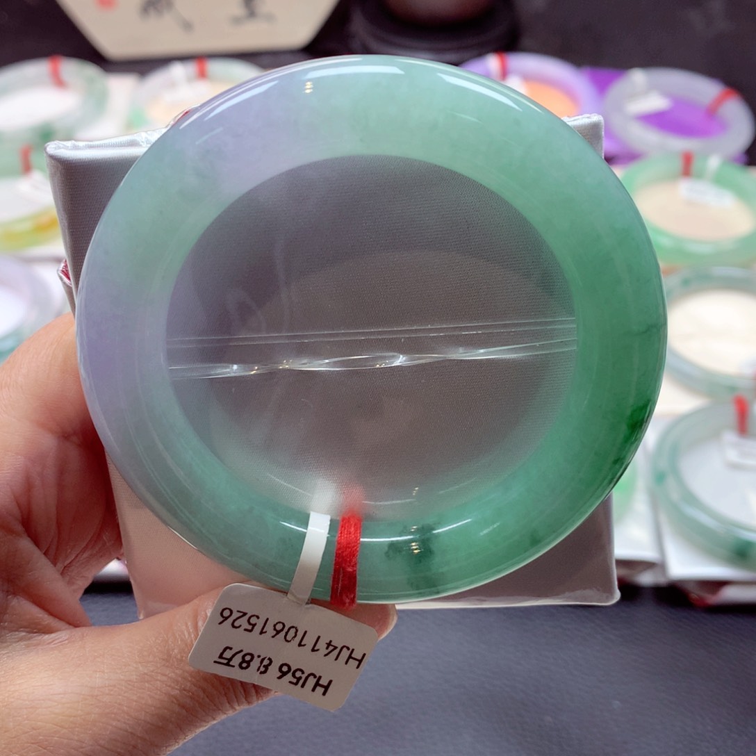 翡翠手镯未镶嵌胖圆条56（18号）89