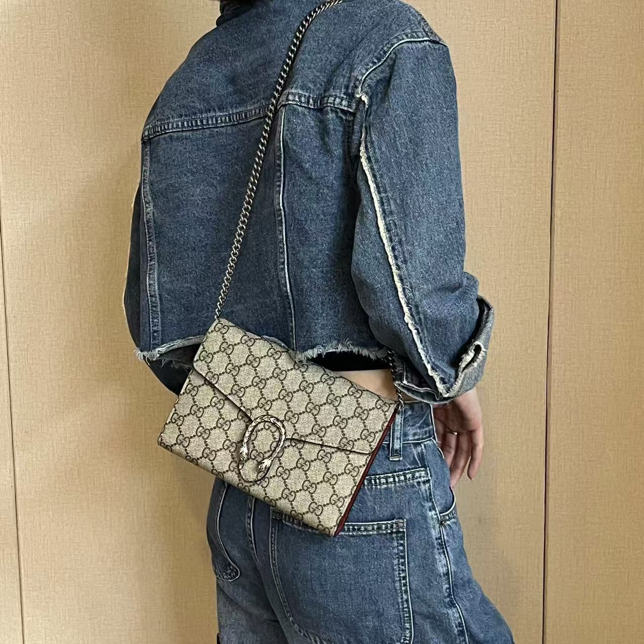 95新 GUCCI/古驰 驼色酒神woc/甜甜精选/H02157