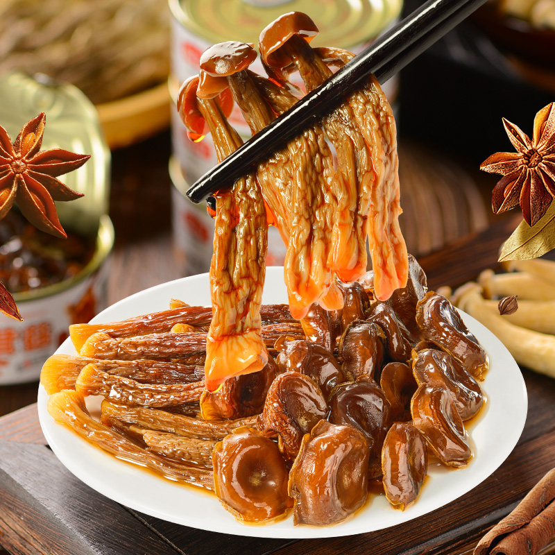 闽星鹿茸菇罐头100克菇菌类菌菇食材香菇脆菇蘑菇脆爽即食零食