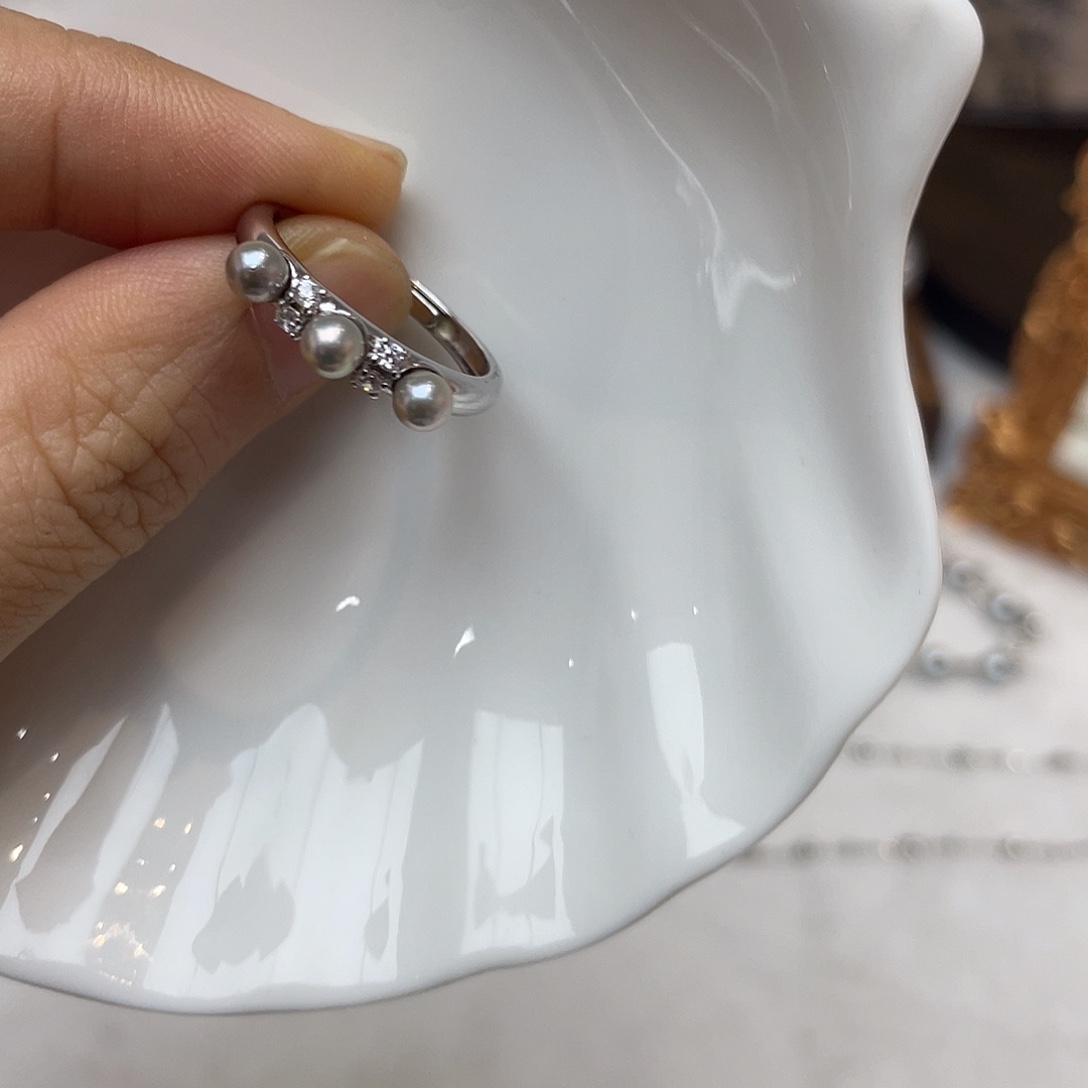 海水珍珠银S925镶嵌戒指