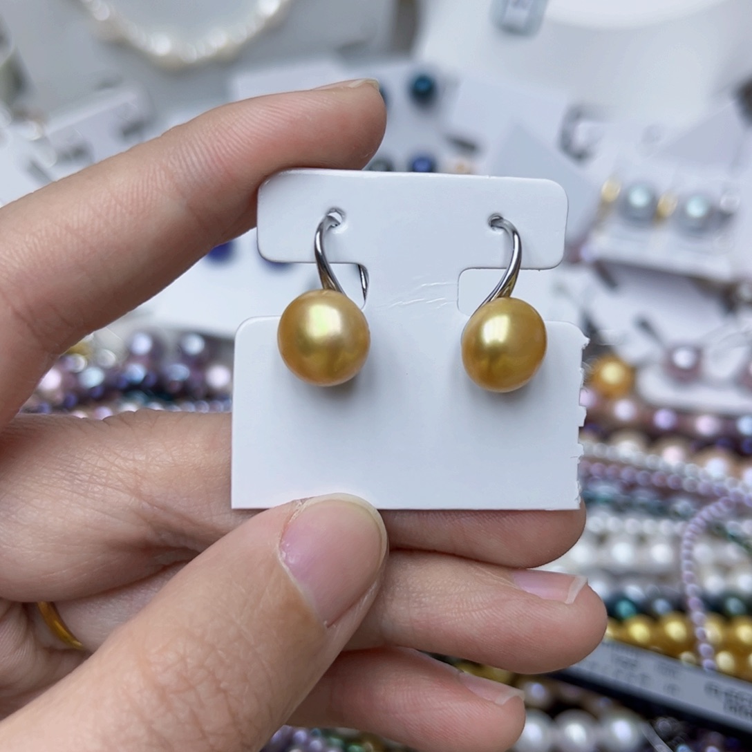 淡水珍珠耳饰银S925镶嵌