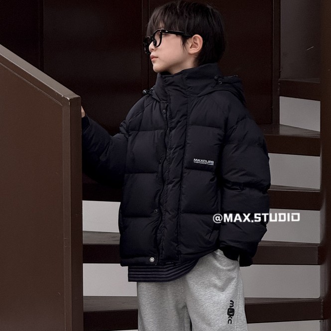 男女同款儿童冬季白鸭绒连帽加厚三防保暖羽绒服