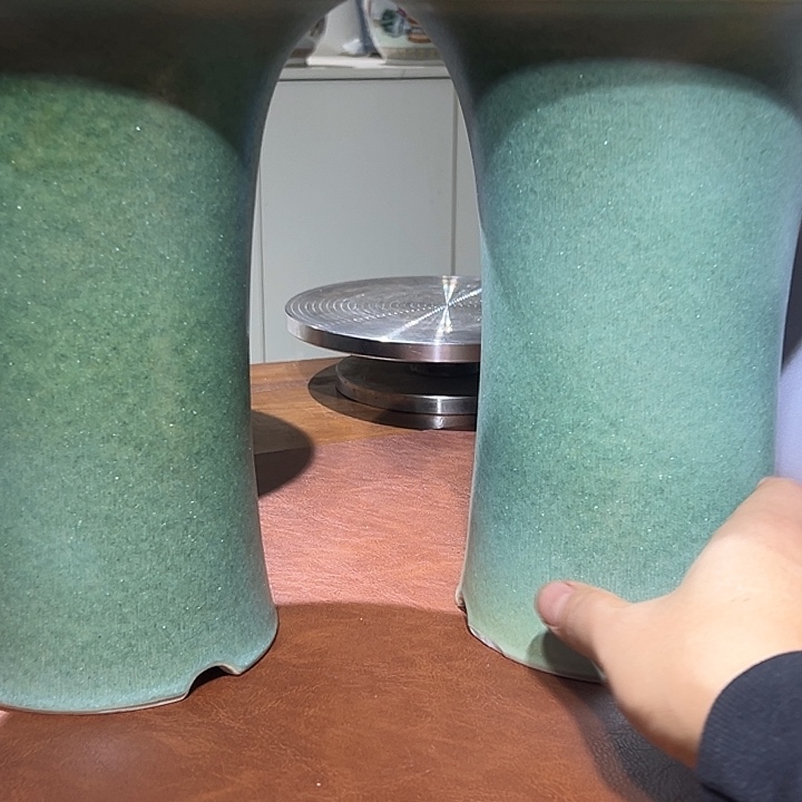 兰***苑绿釉窑变哑光陶瓷花盆