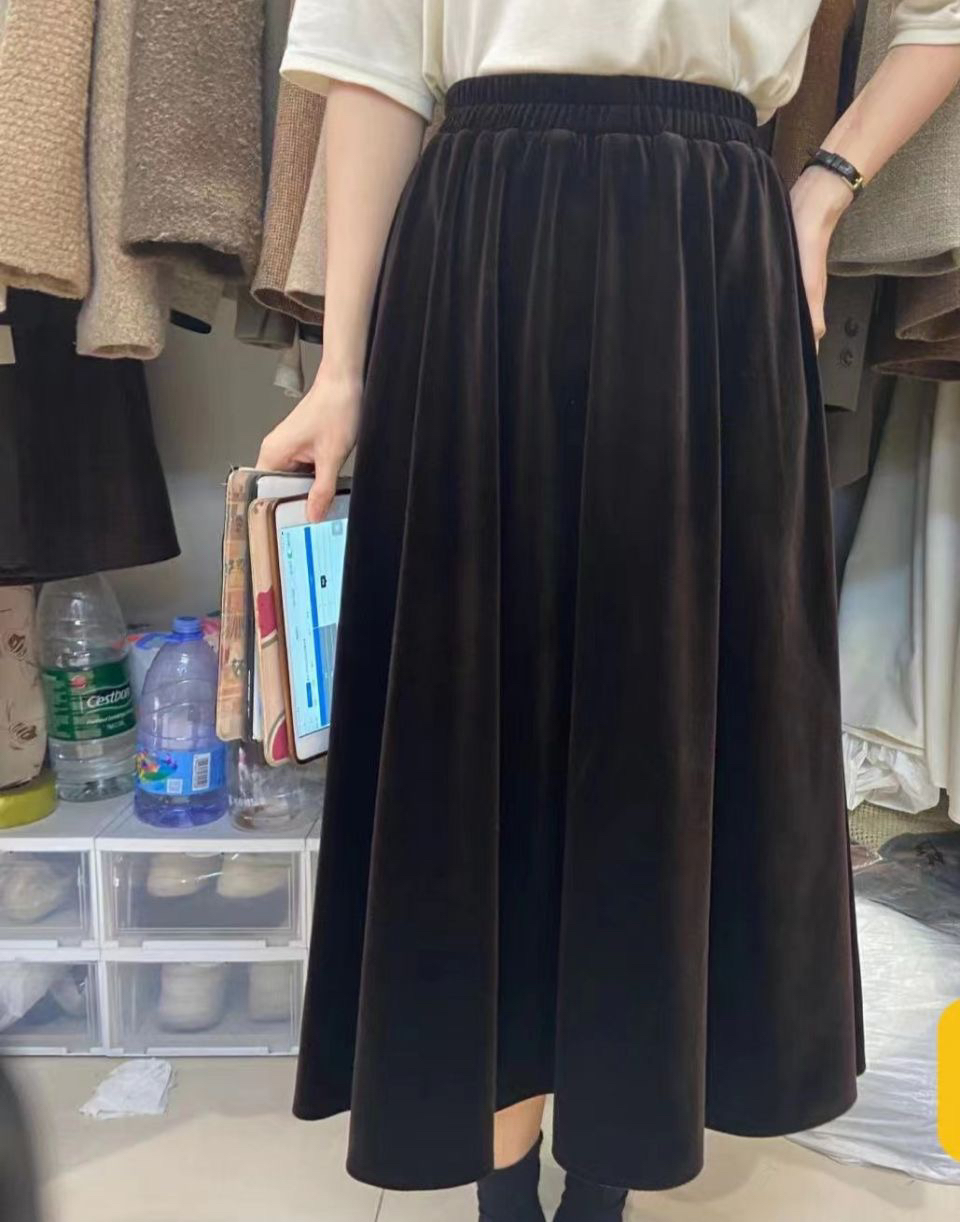 气质洋气显瘦高腰A字中长款伞裙女春季新款高级感半身裙