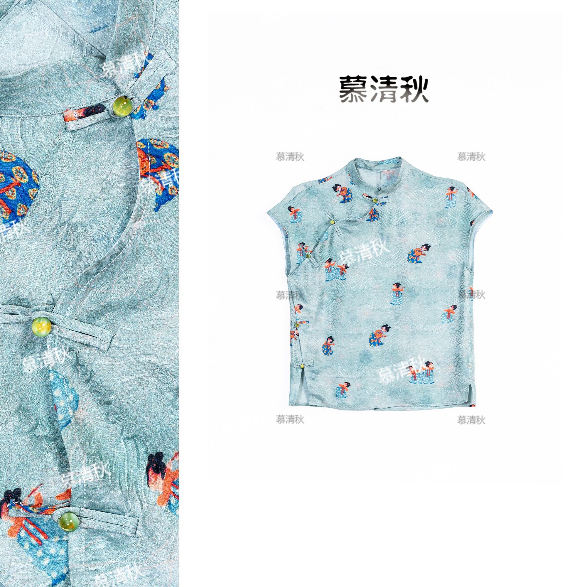 2025新款新中式  仕女图新中式小衫-XT-711