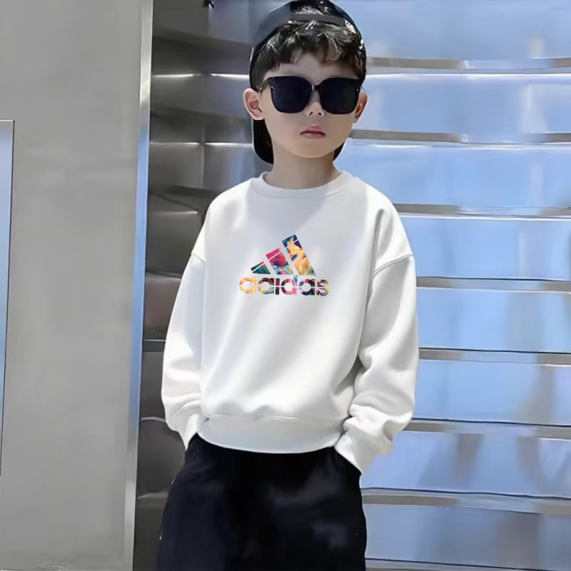 【奥莱正品】圆领加绒卫衣男孩2025年秋冬季亲子装中大童长袖上衣潮