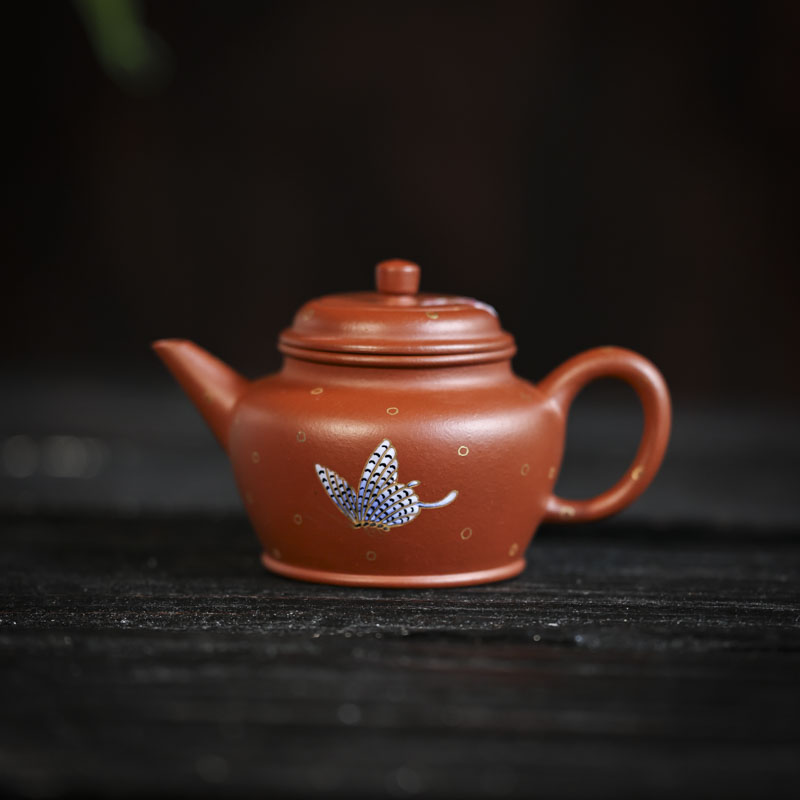 阿茶   蝴蝶-炻堂-水平德中朱泥壶（炻堂Q0148）