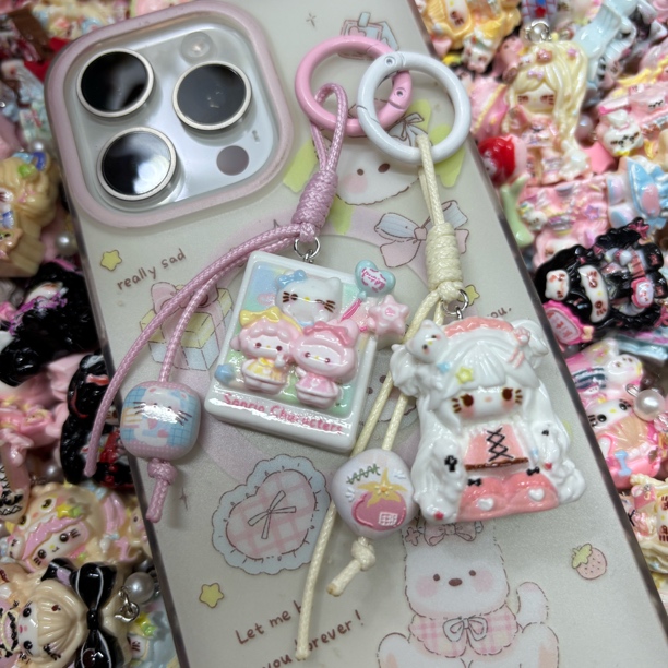 【直播选款】高货定制食玩树脂包包挂件手机链钥匙扣可爱卡通