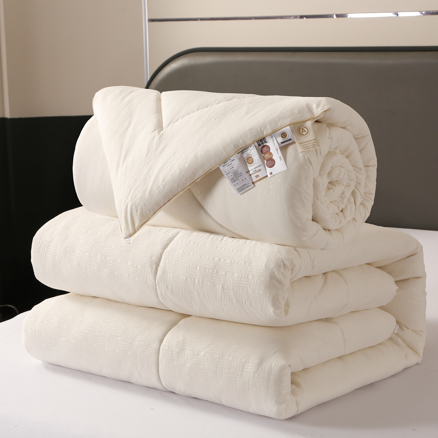 10斤加厚冬被100%澳洲进口羊毛被超细羊毛加厚冬被保暖四季通用