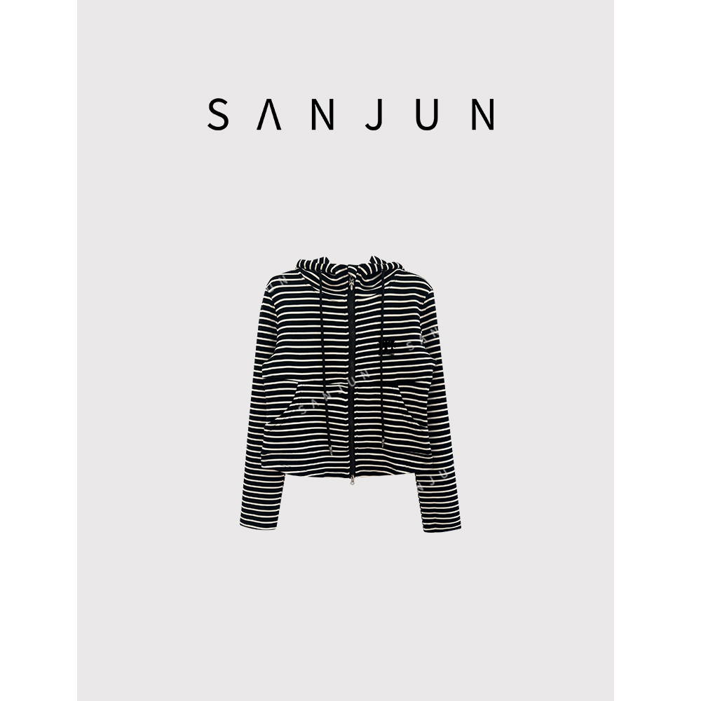SanJun高端定制秋季新款时尚连帽拉链修身卫衣外套  X 41