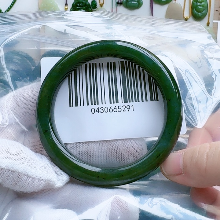 和田玉（碧玉）手镯未镶嵌心*5960包容