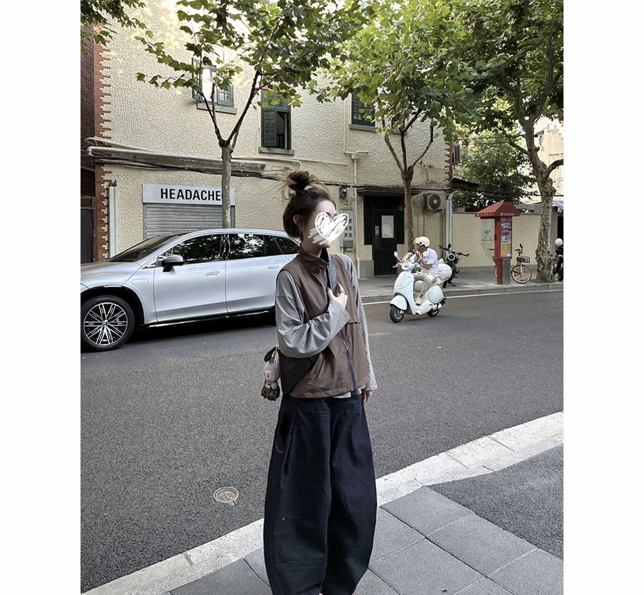 休闲风通勤INS风森系时尚套装秋季宽松上衣直筒复古7186