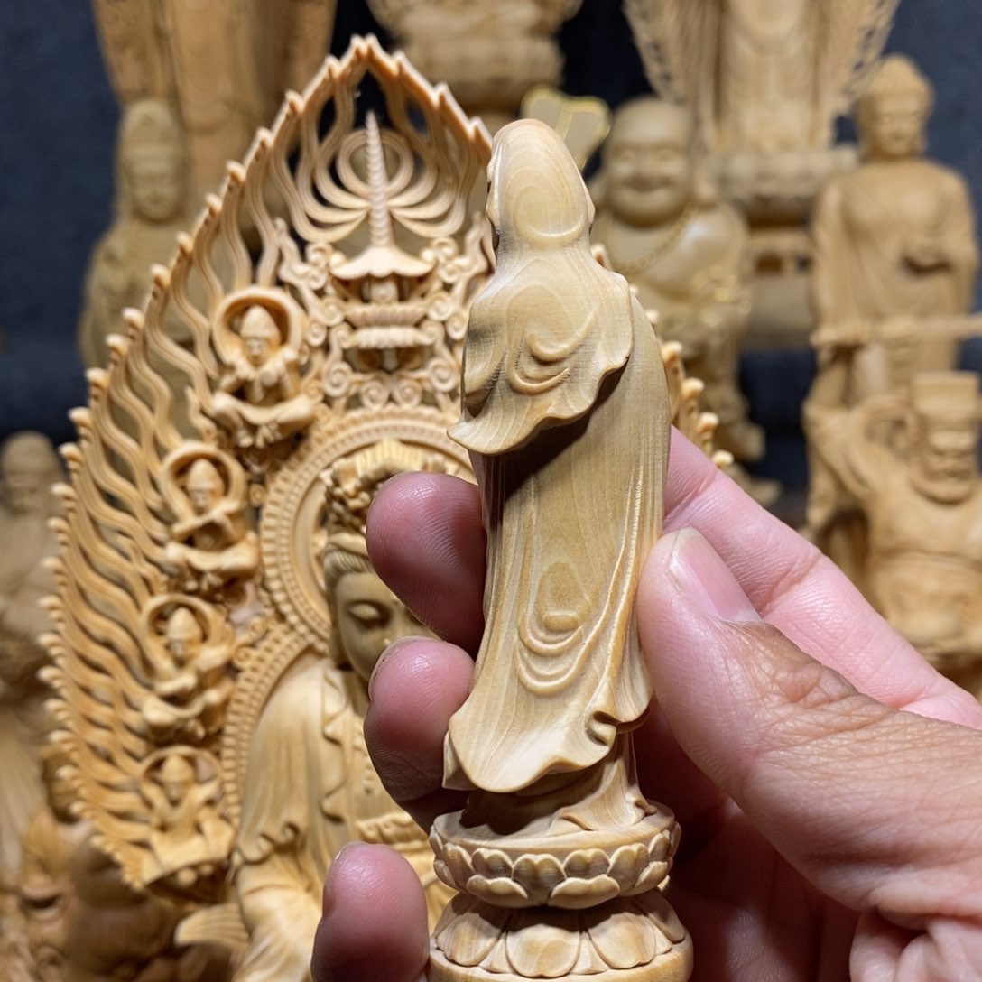 黄杨木普*10公分高地藏王小摆件