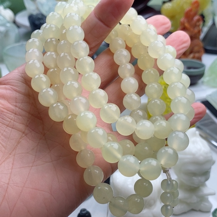 岫玉四大名玉手串108颗未镶嵌