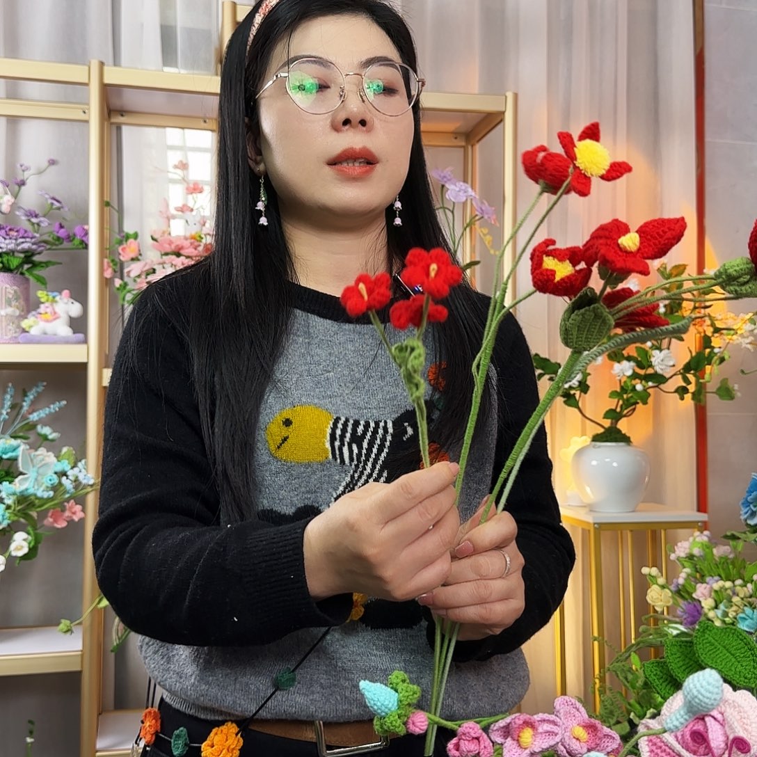 纯手工钩织钩织花束