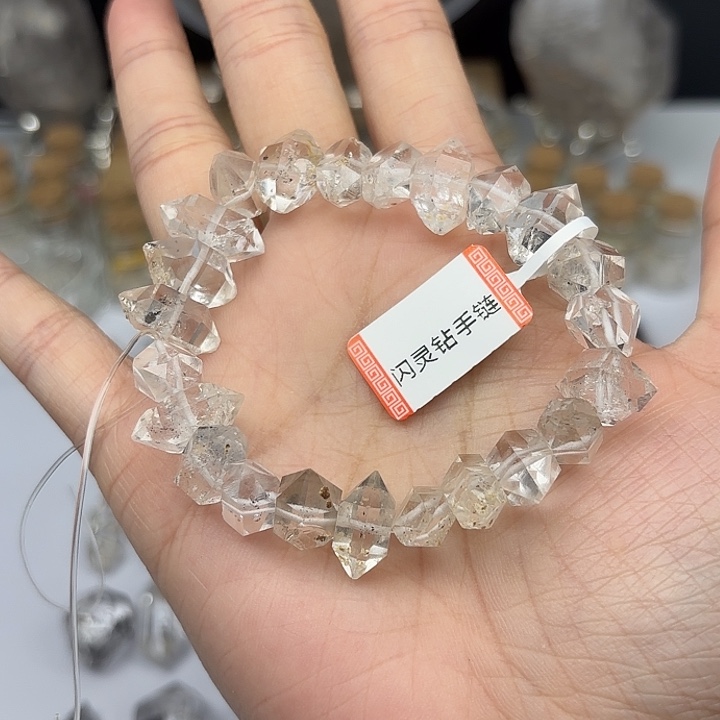 水晶手链未镶嵌双尖闪灵钻手链