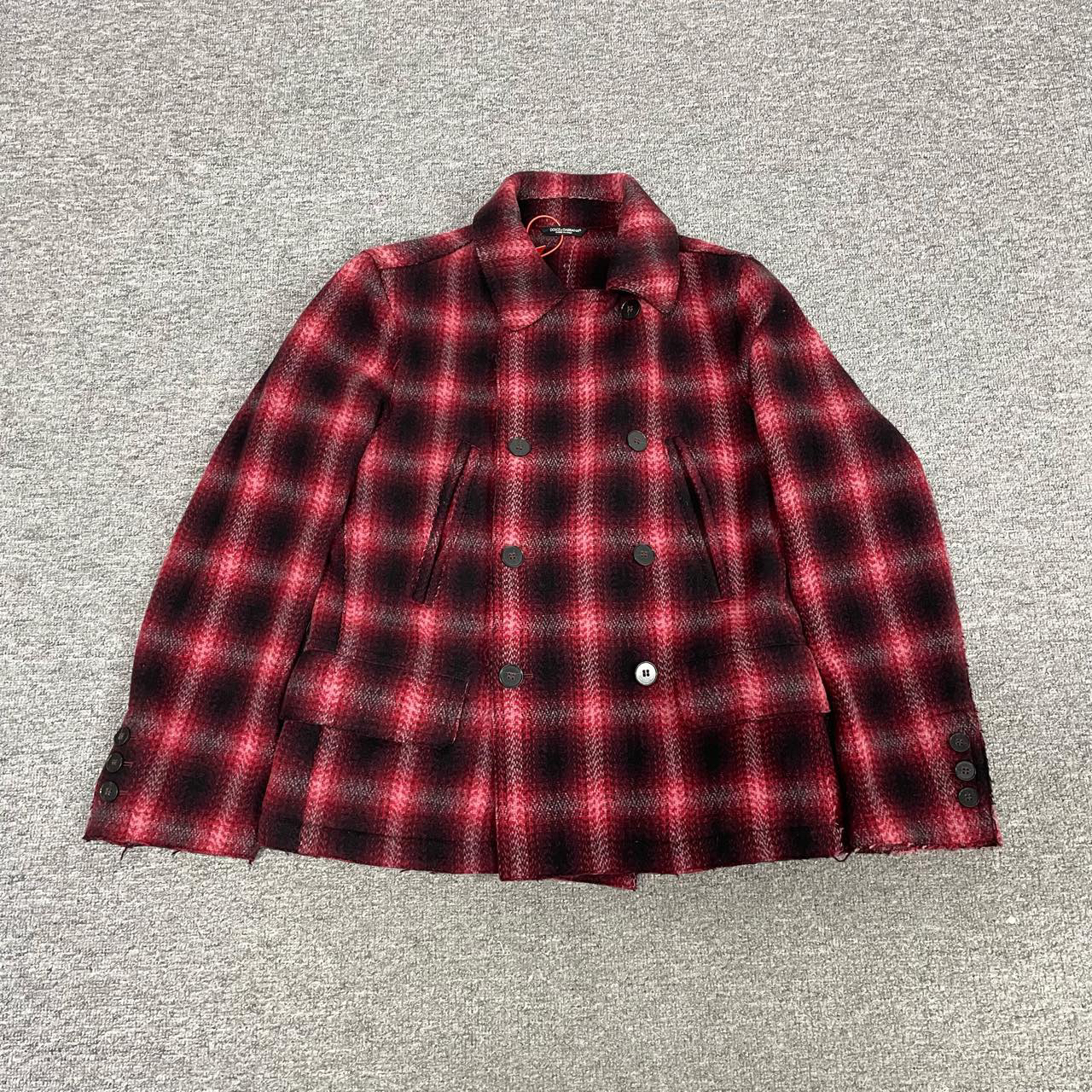 99新 AMIPARIS DG 羊毛 双排扣 格子大衣 46码