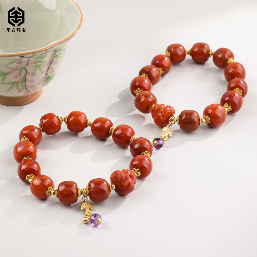【举石珠宝】T1219-798-15南红玛瑙手串（一件/多样性发/约12mm）v