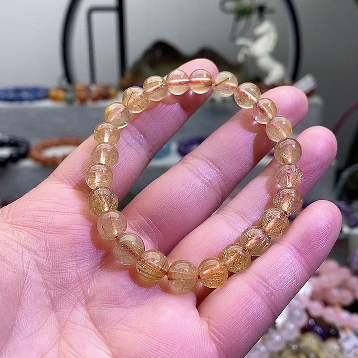 水晶手链未镶嵌金发晶7.8