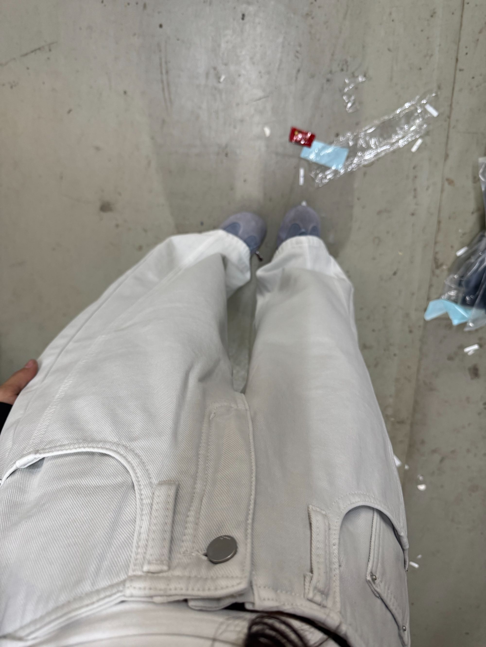 YOYO自制加绒加厚冬款密密绒显瘦阔腿拖地裤