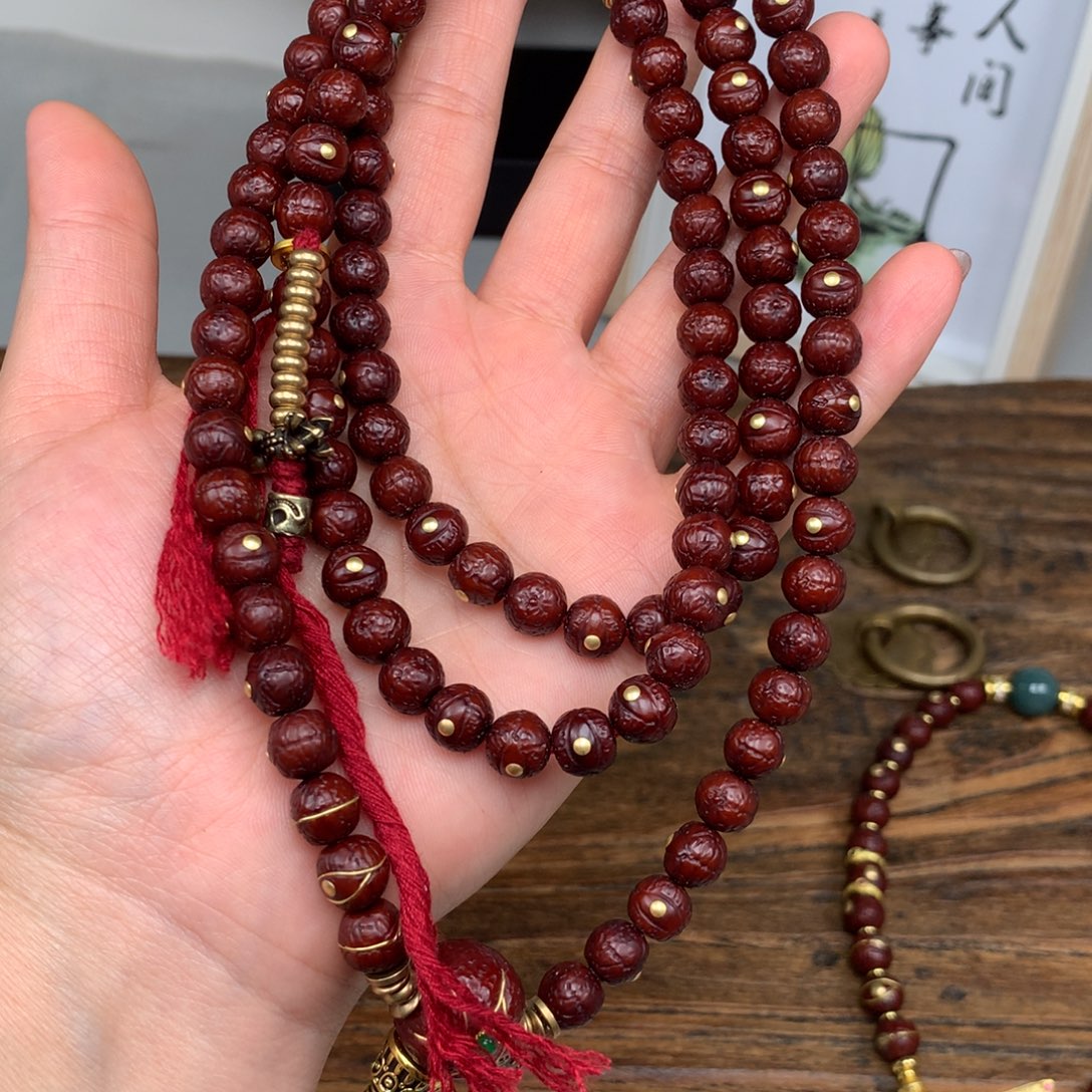 吊坠凤眼菩提8.2 铜满配108