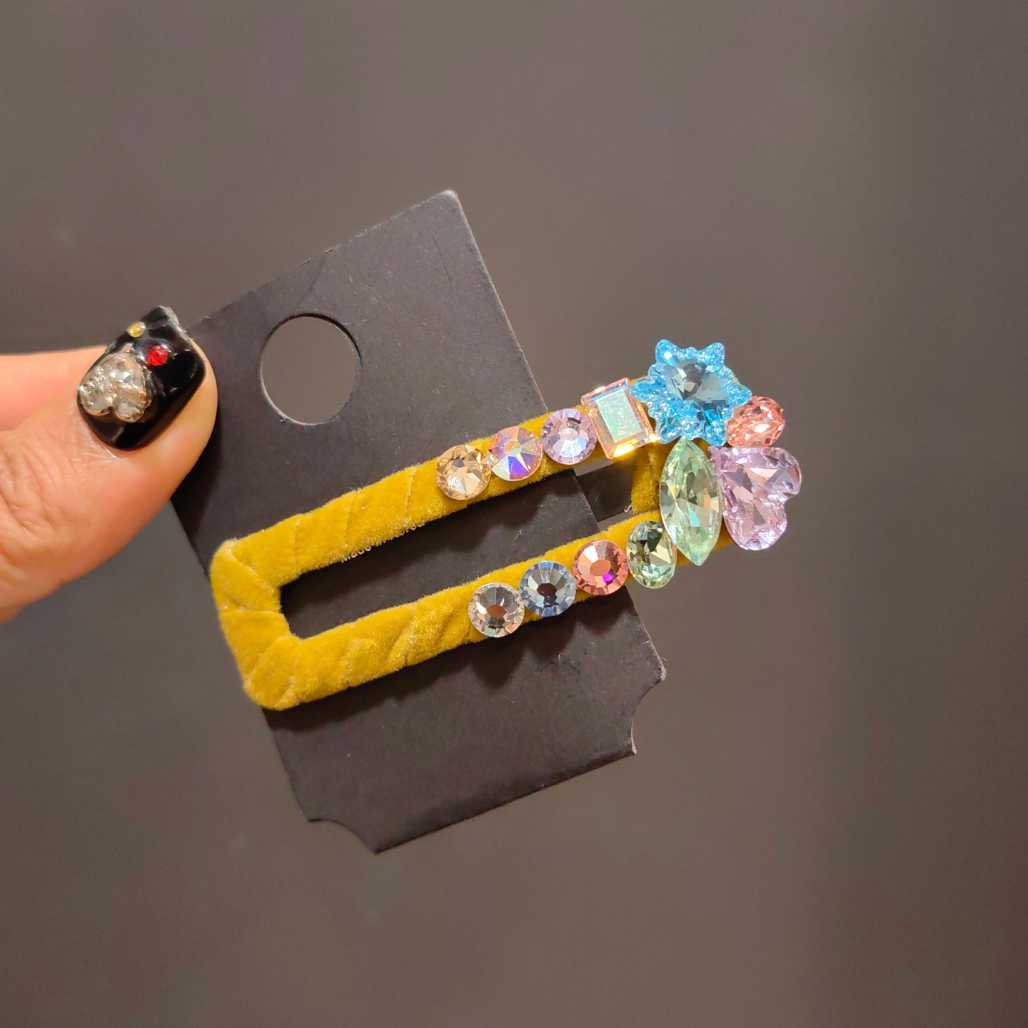 韩版轻奢新款彩色长方7公分绒底BB夹时尚精致刘海夹侧边夹碎发夹