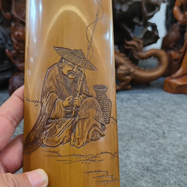 用***3香榧木文房竹雕笔阁