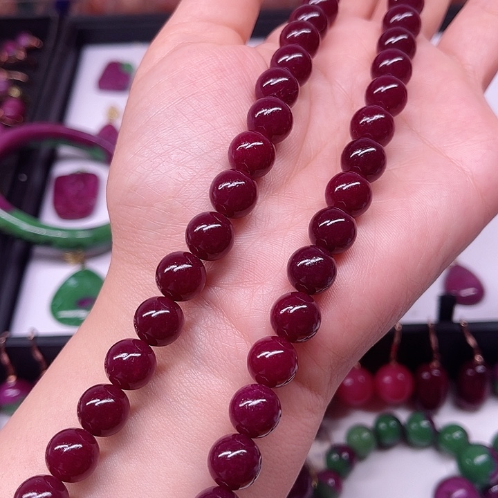 红宝石项链银S925镶嵌