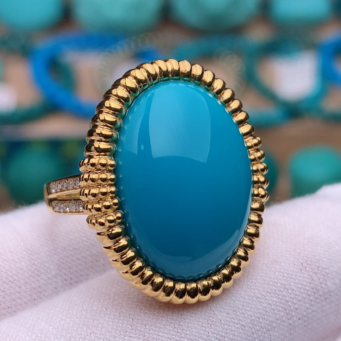 18K金镶嵌绿松石珠宝奇石