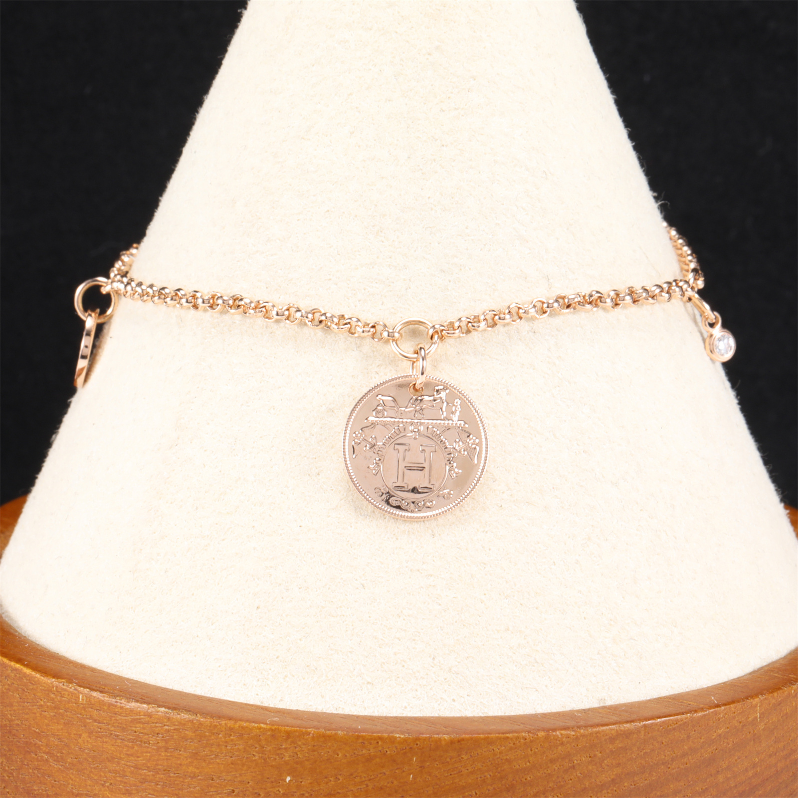 99新 Hermes/爱马仕 小花6花 爱马仕 藏书章 钱币手链 小号 ST 