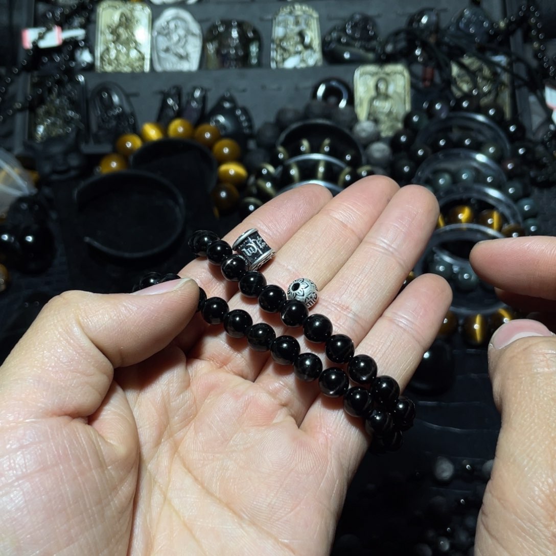 黑曜岩手链未镶嵌雨**昏