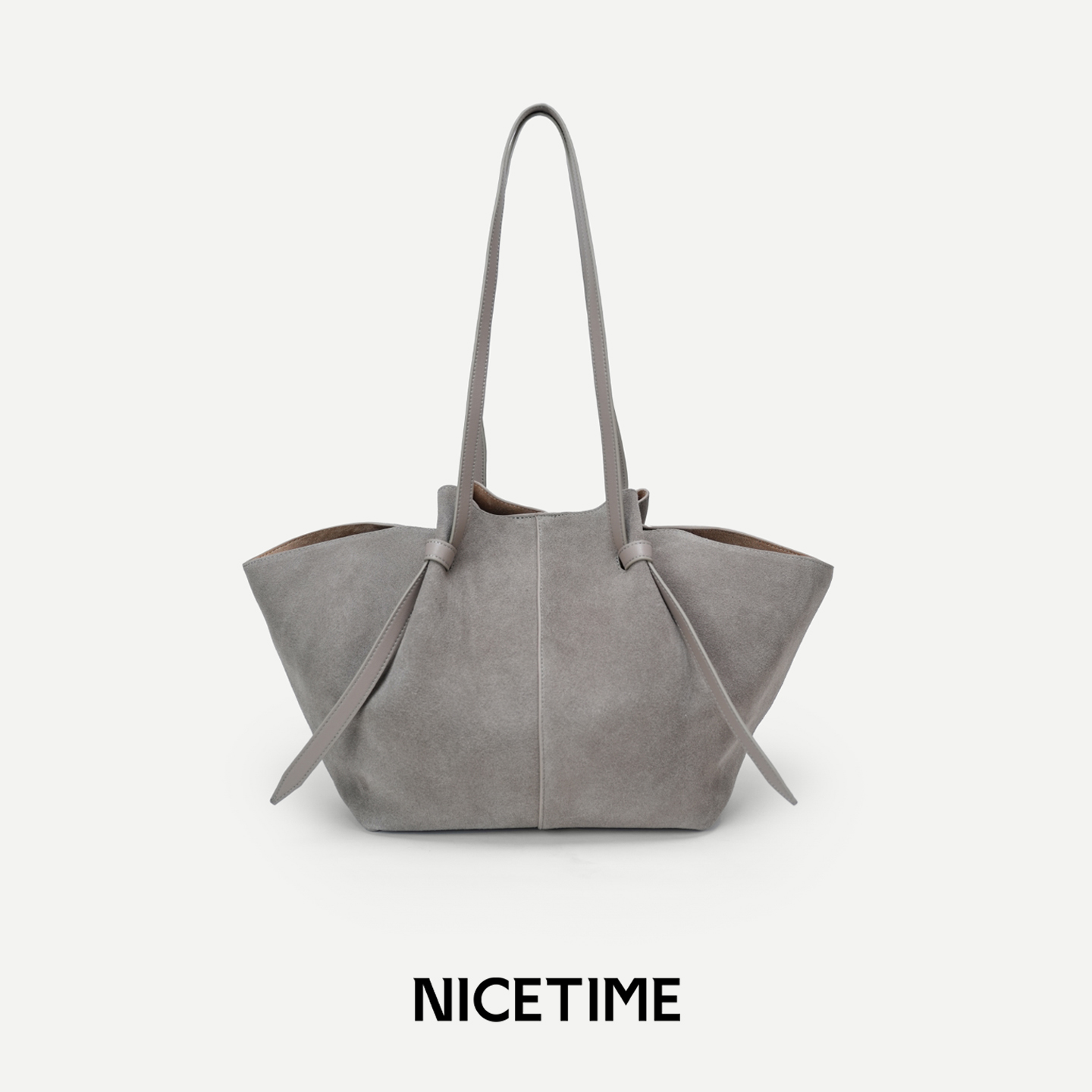 NICETIME[秋日停泊]极简设计磨砂皮单女士包头层牛皮质感小船包