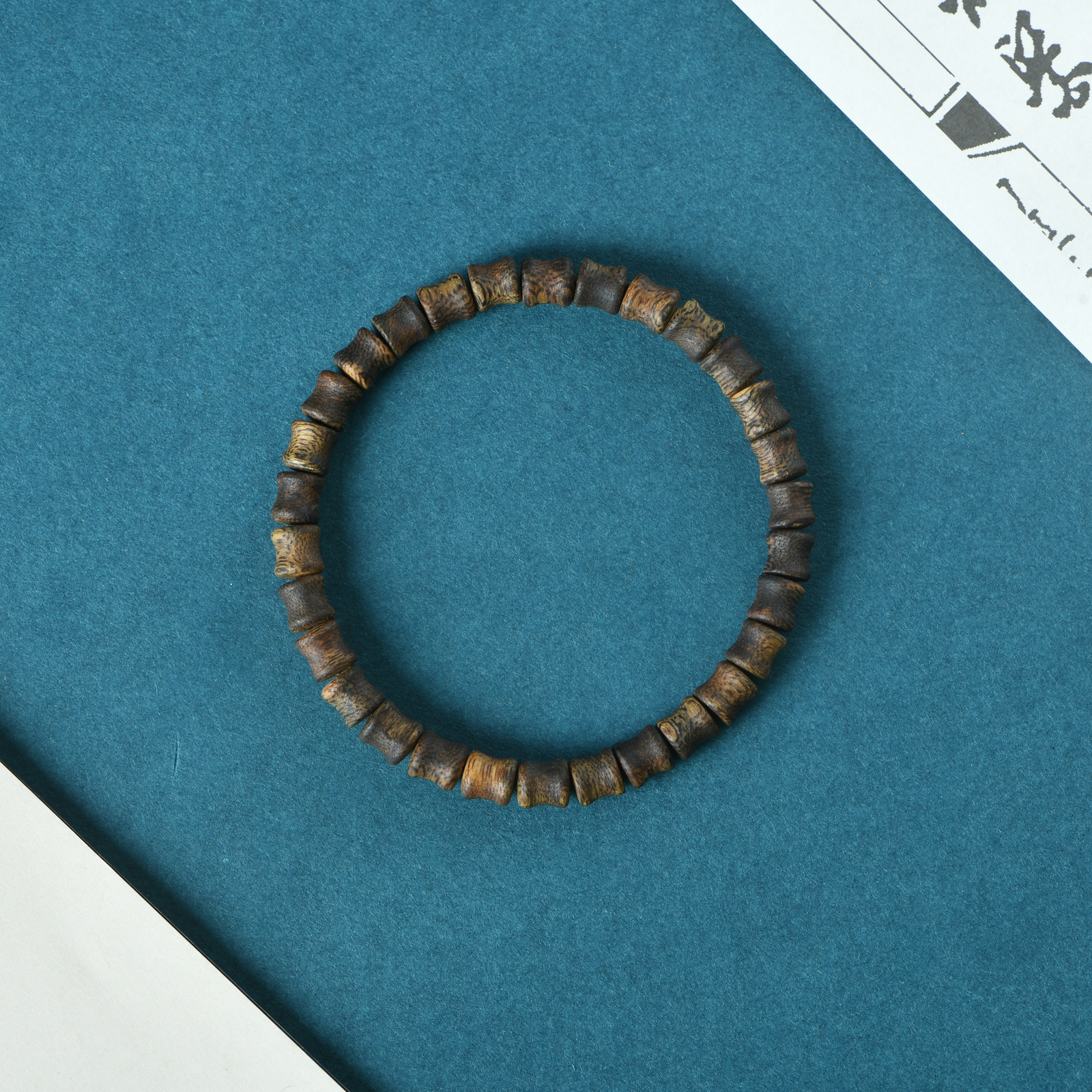 沉香越南芽庄白奇楠精工6mm竹节珠单圈手链