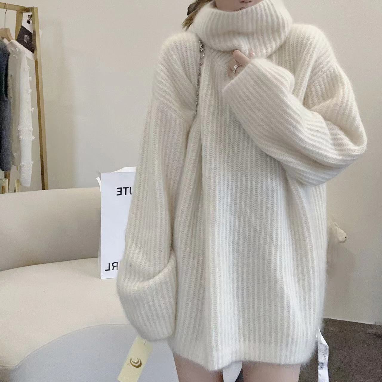 【100山羊绒】241498-七针26支拉绒工艺百搭巨保暖羊绒高领衫