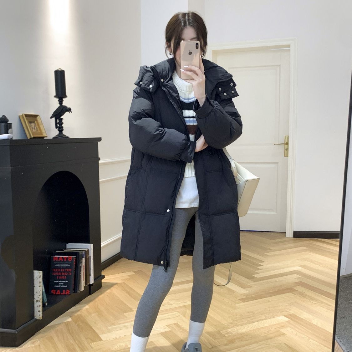 2025冬季韩版OOTD冬日甜酷百搭通勤宽松保暖中长款羽绒服女款外套