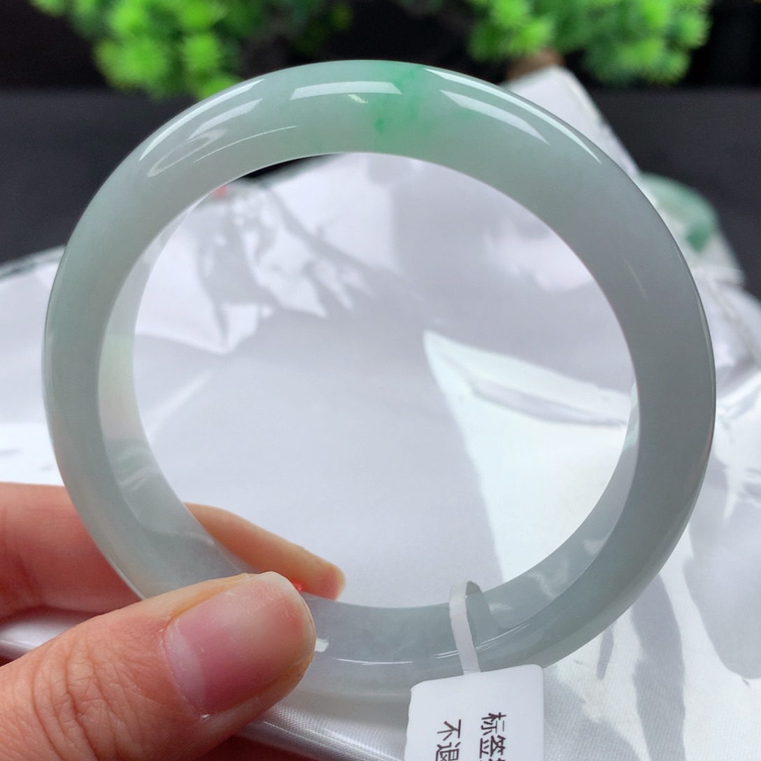 翡翠手镯未镶嵌57 58冰飘阳绿