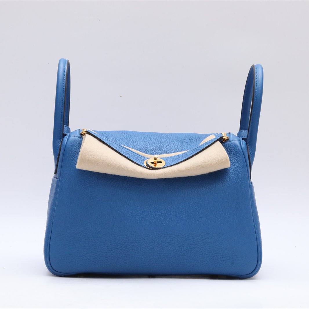 95新 Hermes/爱马仕 单肩包30 希腊蓝 TC皮 Y刻 金扣 P244274848