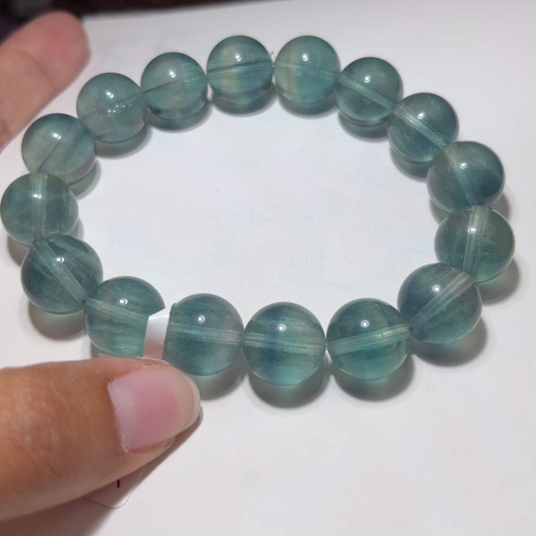 用***沐萤石手链未镶嵌绿萤石12mm