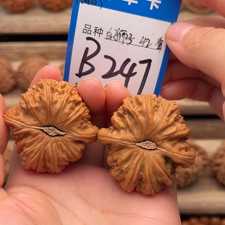 吊坠文玩核桃闷尖白狮子42