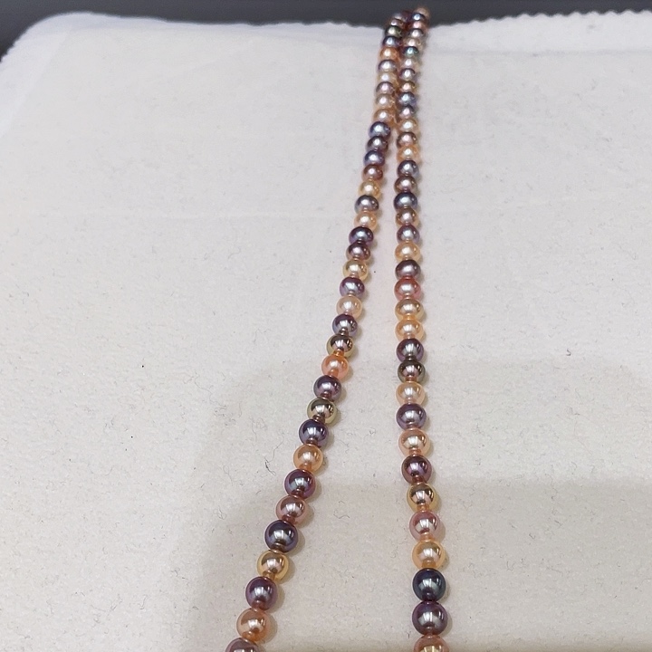 淡水珍珠颈饰银S925镶嵌晶**透