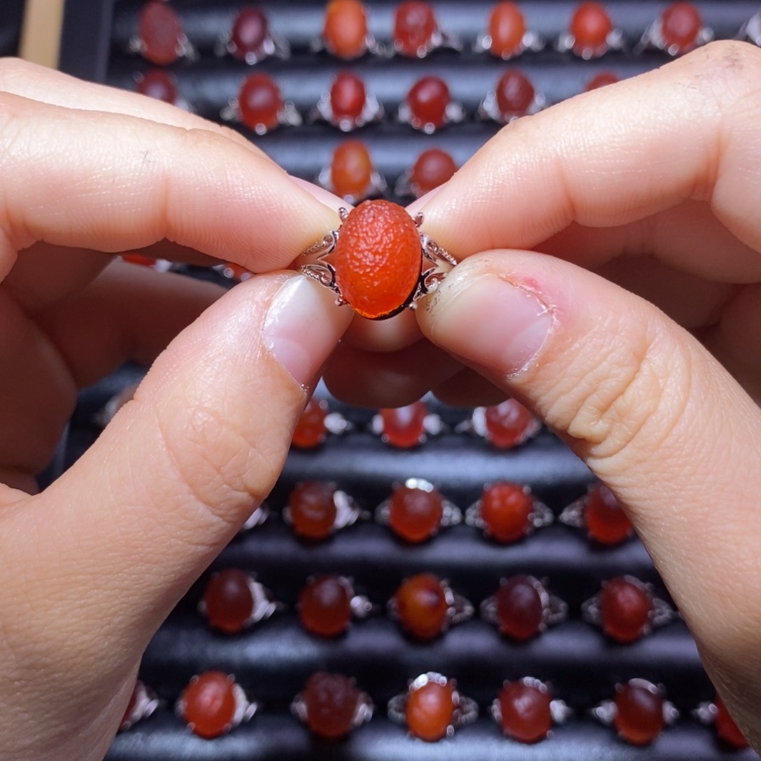 派***天玛瑙/玉髓合金戒指