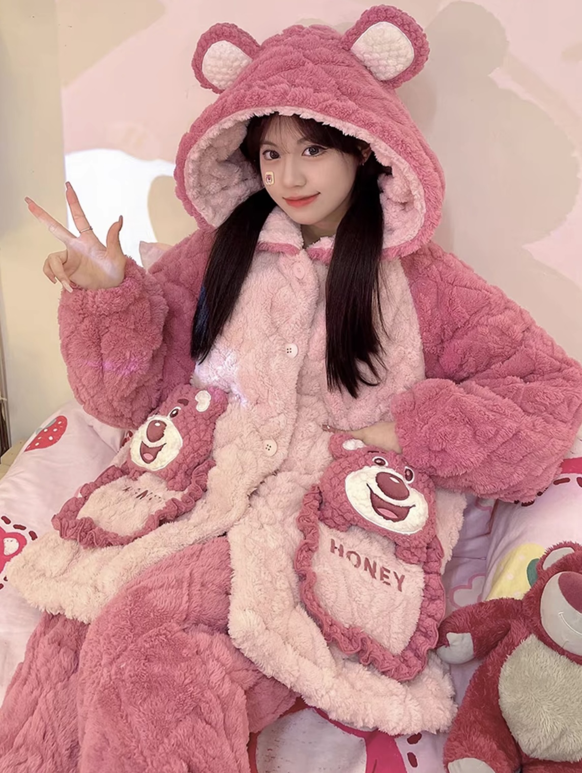 （专属）短款三层夹棉加厚睡衣女加绒保暖居家秋冬季【搬厂福利】