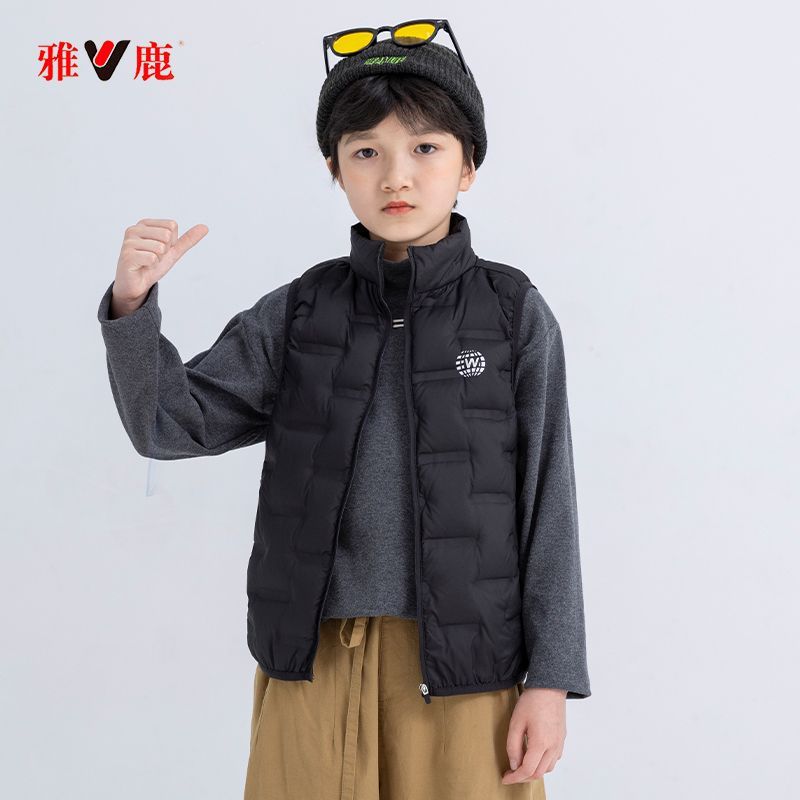 【优选】雅鹿儿童羽绒服马甲外穿男女童背心鸭绒反季坎肩羽绒马甲