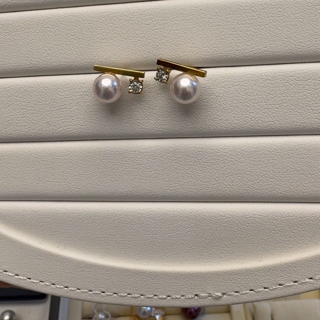 海水珍珠耳饰18K金镶嵌